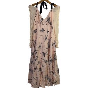 by Anthropologie Womens Dragonfly Novelty Sweetheart Midi Dress Pink Size 6